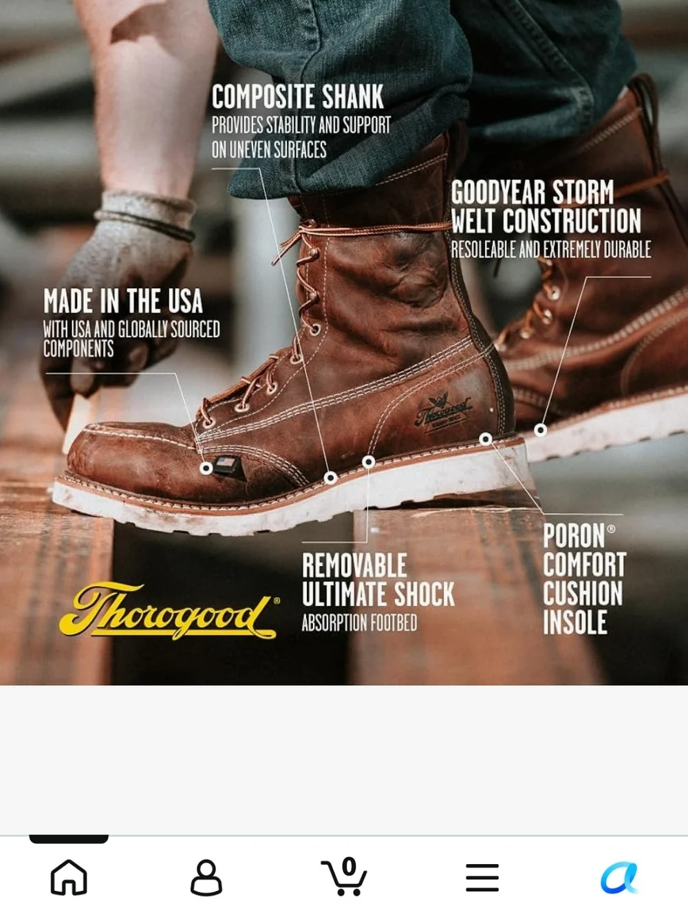 Thorogood Men's Brown Moc Toe Work Boots